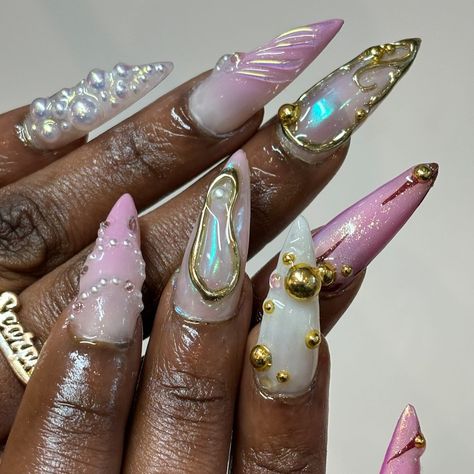 one more time for the one time! swipe to the end for the moodboard/inspo 🧜🏾‍♀️🫧✨🐚 #nailart #nailinspo #gelxnails #londonnailtech #mermaidnails Nail Designs Baddie, Nails Ethereal, Food Nail Art, Fairy Nails, Food Nails, Moodboard Inspo, London Nails, Galaxy Nails, Dope Nail Designs