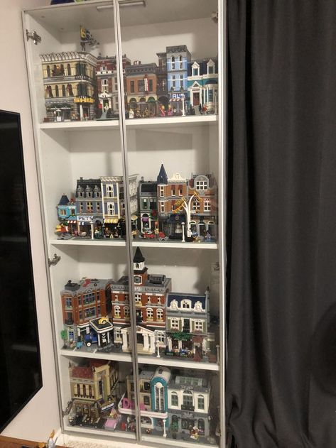 Lego Collection Display Ideas, Lego Collection Display, Lego Room Decor, Lego Display, House Smell Good, Billy Bookcase, Lego Room, Lego Storage, Lego Photography