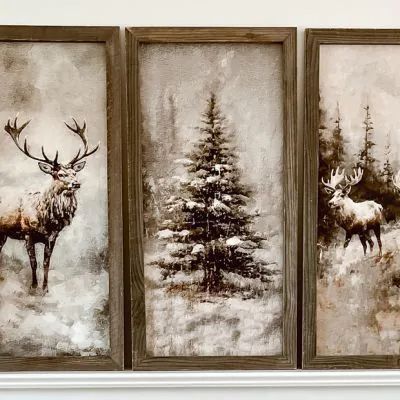 CYBER MONDAY WITH DEB & DANELLE | Shop Sales Events Antique Farmhouse Large Wall Decor Living Room Ideas, Wall Art Collage Ideas, Woodsy Christmas, Mantle Christmas, Wall Art Frame, Rustic Frames, Cabin Ideas, Unframed Wall Art, Art Antique