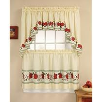 Country Kitchen Curtains, Apple Kitchen, Apple Kitchen Decor, Kitchen Curtain Sets, Apple Decorations, Kitchen Valances, Tier Curtains, Ideas Hogar, Kitchen Curtain