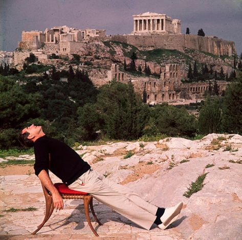 Self Portrait on Holiday in Athens, Greece | From a unique collection of  Figurative Photography at https://www.1stdibs.com/art/photography/figurative-photography/. Slim Aarons Photography, Masters Graduation Pictures, Javier Fernandez, Poolside Glamour, Carlton Hotel, Slim Aarons, Acropolis, Athens Greece, Attractive People