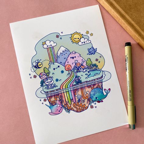 Kawaii is one of the styles that I like most in illustration and I made it with various elements from the nature of the Azores such as cows, fajãs, vidalia, among many others... it was very cute. - Digital illustration made by me; - Material: 290g. paper; - Size: A4, A5 or A6 Nature Elements Illustration, Kawaii Illustration Art, The Azores, Art Mignon, Art Kawaii, Kawaii Illustration, Dinosaur Background, Diy Paper Crafts Decoration, Kawaii Doodles