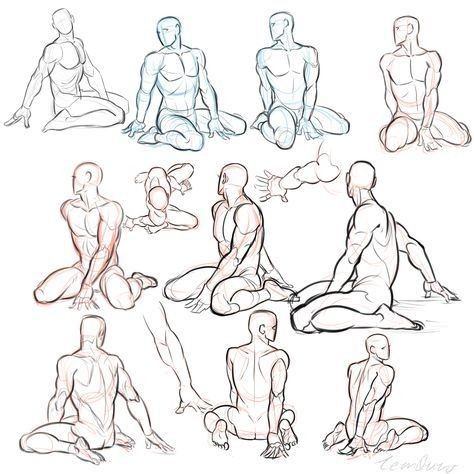 Poses Sitting, Human Figure Drawing, Anatomy Sketches, Different Poses, Reference Drawing, Body Reference Drawing, 캐릭터 드로잉, Anatomy Drawing, Poses References