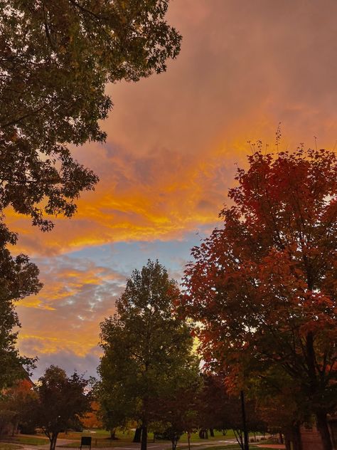 Fall Aesthetic Sunset, Fall Sunsets Autumn, Retro Autumn Aesthetic, Autumn Sky Aesthetic, Fall Sky Aesthetic, Autumn Evening Aesthetic, Amberly Core, Fall Sunset Aesthetic, Autumn Core Aesthetics