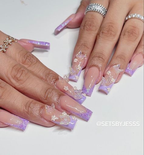 Summer Nails 2023 Gel, Gel Summer Nails, Nails 2023 Gel, Elegant Blue Dress, Sweet 16 Nails, Barbie Nail, Quince Nails, Acrylic Nail Designs Coffin, Cute Barbie