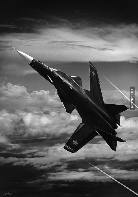 Did anyone say "badass looking jet fighter" ? - 9GAG Sukhoi Su 47, Russian Fighter, Airplane Fighter, Experimental Aircraft, Jet Fighter, Air Fighter, Tech Art, Military Jets, Jet Aircraft