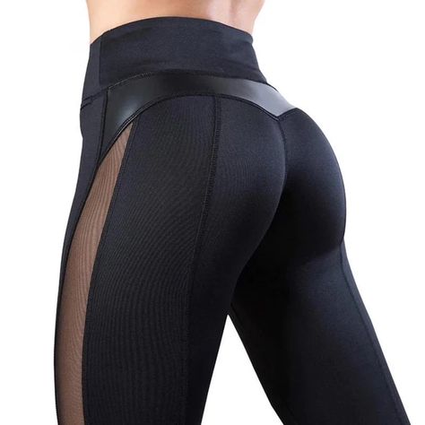 High Waist Hearth Shaped PU Leather Mesh Conture Push Up Leggings – LoomRack Hiking Leggings, Legging Court, Running Trousers, High Waist Sports Leggings, Black Fitness, Leggings Nike, High Waist Yoga Pants, Leather Patchwork, Legging Sport