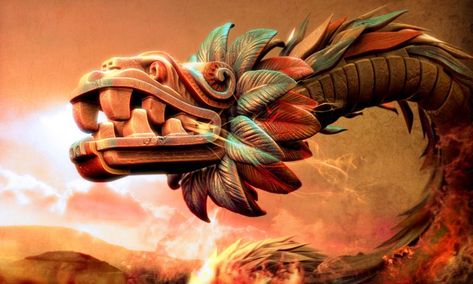 The Quinametzin Giants Of Aztec Mythology—Builders of The Pyramid Of Cholula And Teotihuacan Art Chicano, Mayan Tattoos, Feathered Serpent, Aztec Tattoo Designs, Aztec Culture, Mayan Art, Aztec Tattoo, Aztec Warrior, Aztec Art