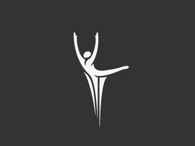 A dancer Dance Branding Design, Performing Arts Logo Design, Dance Studio Logo Ideas, Dancer Logo, Dance Logo Ideas Graphic Design, Ballet Logo, Dance Company Logo, George Bokhua, Logos Gym