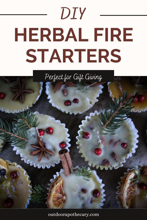 Indoor Fire Starters Diy, Herbal Fire Starters Diy, Pine Cone Fire Starter Diy How To Make, Wax Dipped Pine Cones Fire Starters, How To Make Homemade Fire Starters, Fragrant Fire Starters, Fire Starter Candles, Fire Starter Gift Tags, Fire Starters Diy Fireplaces