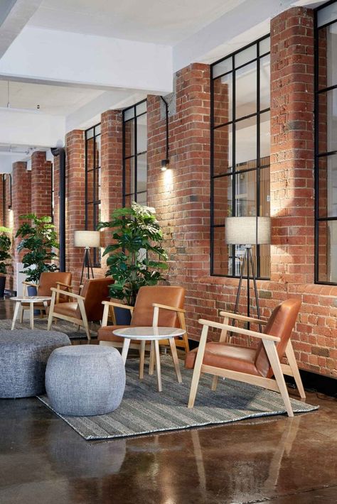 United Co. Coworking Offices - Melbourne - 12 Coworking Space Design, Inmobiliaria Ideas, Industrial Office Design, Commercial And Office Architecture, Office Design Inspiration, Office Tour, Loft Office, Coworking Office, Loft Interior