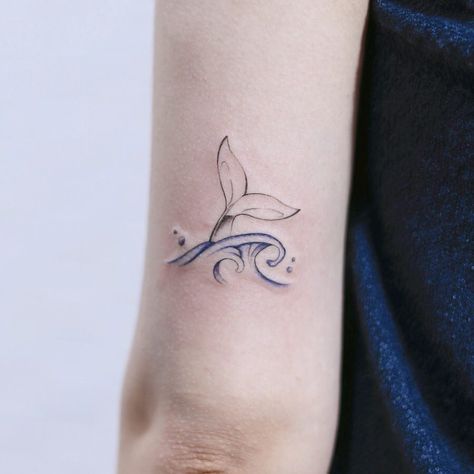 Whale Tail Tattoo Design, Whale Tattoo Ideas, Whale Tail Tattoo, Mermaid Tail Tattoo, Small Mermaid Tattoo, Mermaid Tattoo Designs, Mom Pillow, Whale Tattoos, Meaningful Tattoos For Women