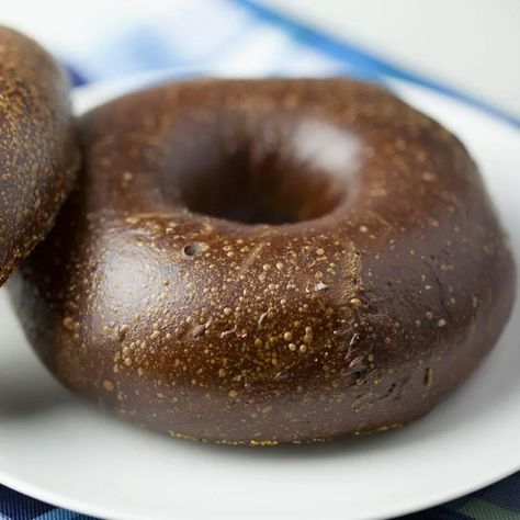 Pumpernickel Bagel | Bengingi Smell Like A Bakery, Pumpernickel Bagel, Cottage Bakery, Bagel Toppings, German Words, Weak In The Knees, Caraway Seeds, Dough Balls, First Bite