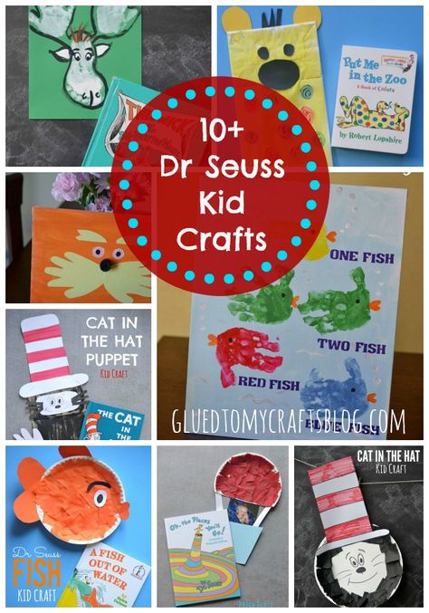 10+ Dr Seuss Kid Craft {Roundup} Dr Seuss Crafts For Preschoolers, Dr Seuss Crafts For Kids, Dr Seuss Craft, Read Across America Week, Dr Seuss Preschool, Dr Seuss Activities, Dr Seuss Crafts, Seuss Classroom, Seuss Crafts