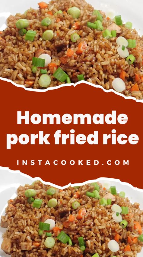 Welcome to a quick and delicious culinary adventure with our mouthwatering recipe for Homemade pork fried rice. If you're looking for a satisfying meal that's Fried Rice With Pork Recipe, Pork Fried Rice Recipe Easy, Homemade Pork Fried Rice, Pork Fried Rice Easy, Pork And Rice Recipes, Pork Fried Rice Recipe, Homemade Fried Rice, Fried Brown Rice, Fried Rice Recipe Easy