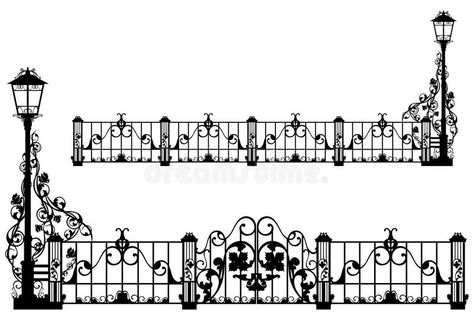 Gate Lights, Street Stock, 3d Art Drawing, Garden Illustration, Vintage Background, Iron Lamp, Iron Fence, Antique Iron, Big Easy