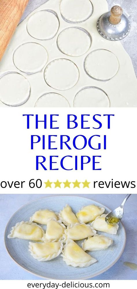 Homemade Pierogis, Perogies Dough Recipe, Perogies Dough, Perogies Filling Recipe, Pierogi Recipe Easy, Perogy Dough, Pierogi Filling Ideas, Pirogies Recipes, Easy Perogies Dough Recipe