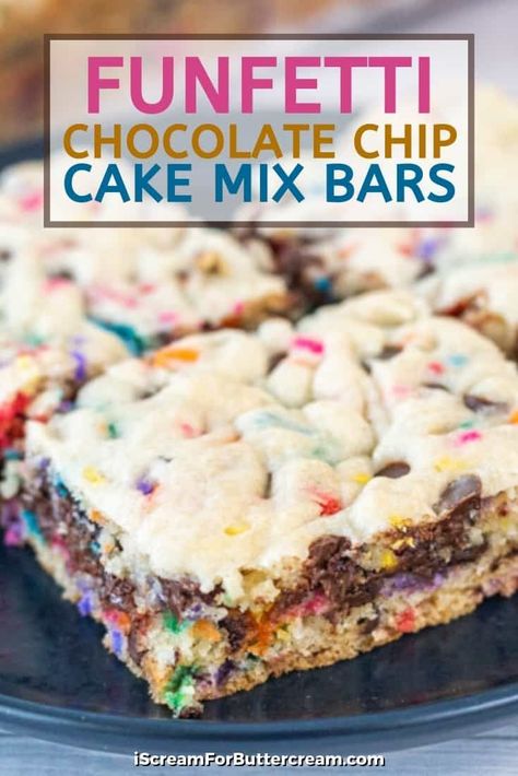 Funfetti Cake Mix Recipes, Vegan Cake Mix, White Cake Mix Cookies, Cake Mix Bars, Cake Mix Brownies, Cake Mix Cookie Bars, French Vanilla Cake, Cake Mix Desserts, Funfetti Cake Mix