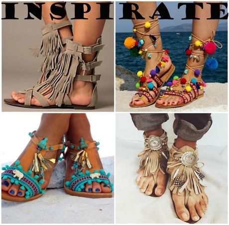 Diy: sandalias boho Diy Boho, Boho Diy, Labor, Flip Flops, Women's Fashion, Heels, Red