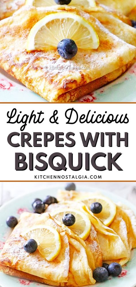 Making crepes from scratch can be quite a daunting task. But with this easy recipe, you can make perfect crepes using store-bought Bisquick mix. These light and delicious crepes are the perfect canvas for sweet or savory fillings. So give them a try – your taste buds will definitely thank you! Bisquick Crepes Recipes, Easy Crepe Recipe Pancake Mix Milk, Blintzes Recipe Easy, Crepe Recipe With Pancake Mix Breakfast, Crepe Mix Recipe, Easy Crepes Recipe 3 Ingredients, Crepes Recipe Easy Pancake Batter, Crêpe Recipes Easy, Krusteaz Crepe Recipe