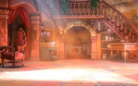 Attic- Rapunzel's Room Rapunzel Background Landscape, Flynn And Rapunzel Wallpaper, Rapunzel Room, Tangled Tower, Zoom Wallpaper, Tangled Wallpaper, Rapunzel Tower, Doll Backgrounds, Film Trailer