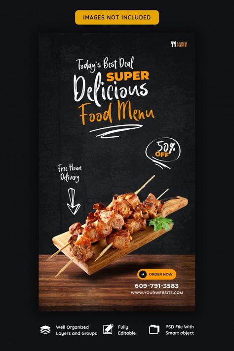 Breakfast Social Media Post, Food Menu Design Ideas, Food Design Ideas, Nem Nuong, Healthy Restaurant Food, Restaurant Social Media, Food Post, Restaurant Poster, Food Story