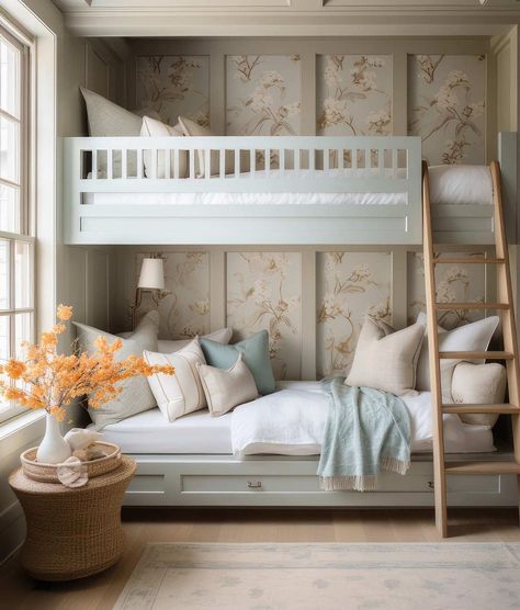 It’s been a while since we did our last built-in bunk bed project. So we thought it would be fun to see what kind of new designs we could… | Instagram Bunk Bed Room, Bunk Bed Rooms, Bunk Beds Built In, Bunk Rooms, Built In Bunks, Becki Owens, Bedding Inspiration, Kids Bunk Beds, Bunk Room