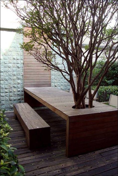 30 Creative and Inspirational Ideas for Tree Bench Designs Check more at https://zugnews.com/30-creative-and-inspirational-ideas-for-tree-bench-designs/ Diy Led Outdoor Lighting, Awkward Garden Space, Deck Around Trees, Bench Around Trees, Tree Bench, Wooden Deck, Aesthetic Garden, Have Inspiration, Outdoor Gardens Design