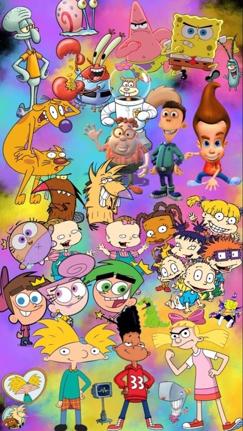 Nickelodeon Cartoons Wallpaper, Nickelodeon 90s Wallpaper, Nickelodeon Wallpaper, Pegasus Disney, Nickelodeon Cartoon Characters, 90s Nickelodeon Cartoons, Rugrats Cartoon, Photowall Ideas, Old Cartoon Network