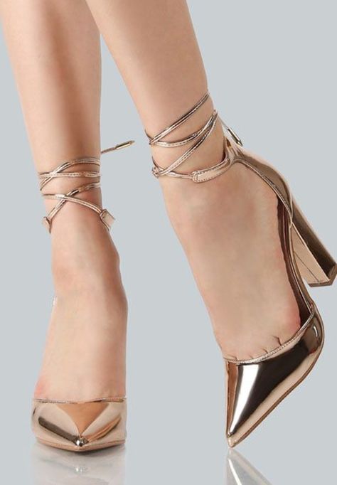 Heels Rose Gold, Stylo Shoes, Ankle Wrap Heels, Prom Heels, Wrap Heels, Ankle Wrap, Prom Shoes, Fashion Heels, Fashion High Heels