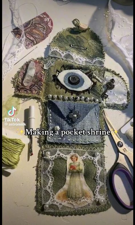 Fairy Core Accessories Diy, Goblincore Sewing Pattern, Creepy Sewing Projects, Diy Cute Room Decor, Tarot Cloth Diy, Fabric Moth Tutorial, Crafts Tiktok, Weird Crafts, Alt Crafts