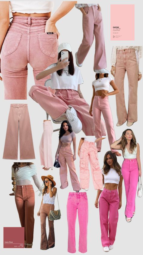 Fall 2023 pink denim trends #jeans #jeansoutfits #denim #denimoutfits #cargo #cargopants #pinkaesthetic Pink Cargo Pants Outfits, Pink Cargo Pants, Cargo Pants Outfits, 2023 Outfits, 2023 Pink, Pink Belt, Cargo Pants Outfit, Pink Denim, Belted Pants