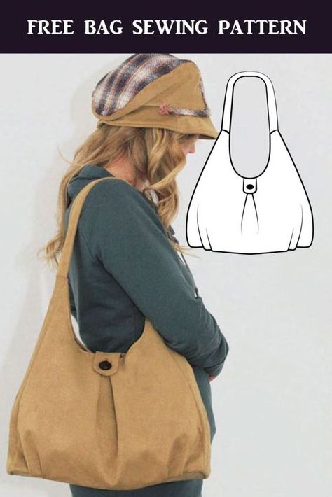 Free Sewing Pattern – Pleated Purse #jeansbagpatterns #jeanbagspatternideas #recyclejeansbagpattern Couture, Hobo Bag Pattern Free Sewing Tutorials, Slouch Bag Pattern Free, Sewing Shoulder Bag, Shoulder Bag Sewing Patterns, Sew Hobo Bag, Slouch Bag Pattern, Slouchy Bag Pattern, Shoulder Bag Patterns To Sew