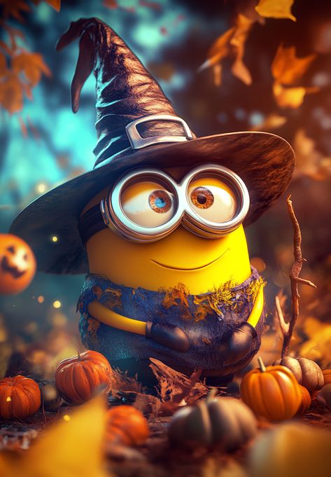 🎃✨ Get ready for a spooktacular Halloween with this adorable Minion wallpaper! 🍬👻 Dressed in a whimsical witch hat, this 4K masterpiece showcases hyper-realistic details and cinematic lighting that brings the Halloween spirit to life! 🌙✨ Perfect for adding a festive touch to your iPad! 🖥️💛 Check it out and elevate your Halloween vibes! 😍🍂 #MinionMagic #HalloweenWallpapers #4KDesign #SpookySeason #CreativeArt... Minion Dress, Witch For Halloween, Whimsical Witch, Minion Halloween, Minions Wallpaper, A Minion, Crazy Art, Cinematic Lighting, Spooktacular Halloween