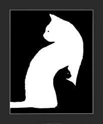 I really like this one.  It is embedding the positive and negative image of the cat together. Black And White Silhouette, Black Cat Art, Cat Quilt, Cat Art Print, Cat Silhouette, White Cats, Cat Posters, Cats Illustration, Arte Animal