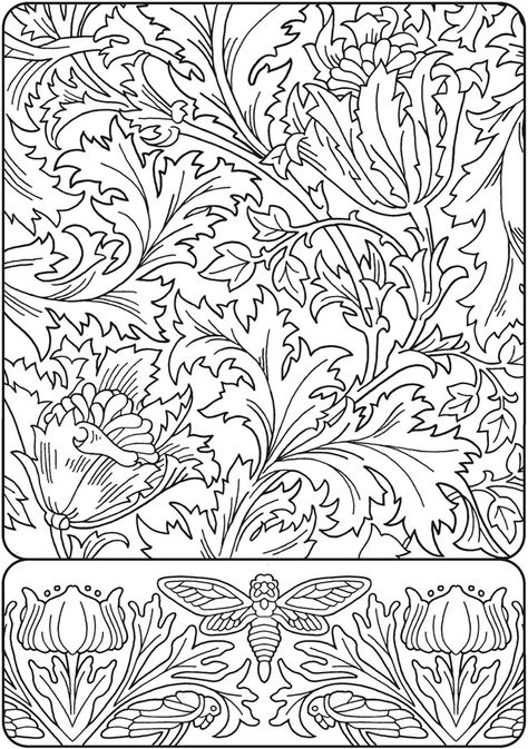 Welcome to Dover Publications Dover Coloring Pages, Motifs Art Nouveau, William Morris Patterns, Art Nouveau Pattern, Childs Play, Coloring Art, William Morris Art, Pattern Coloring Pages, Dover Publications