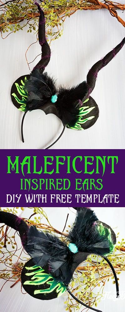 These Maleficent inspired Minnie Ears are perfect for chillin like a villain at your favorite Disney Park or a great idea for Mickey's Not So Scary Halloween Party. The free printable template makes it easy to put together. #minnieearsdiy #minnieearsheadband #minnieearsdiyhowtomake #maleficentcostume #maleficentcostumediy #disneycrafts #mickeysnotsoscarycostumes #mickeysnotsoscaryhalloweencostumes No Sew Mickey Ears Template, Maleficent Costume Diy, Chillin Like A Villain, Maleficent Halloween, Disney Craft, Crazy Crafts, Diy Disney Ears, Not So Scary Halloween Party, Maleficent Costume