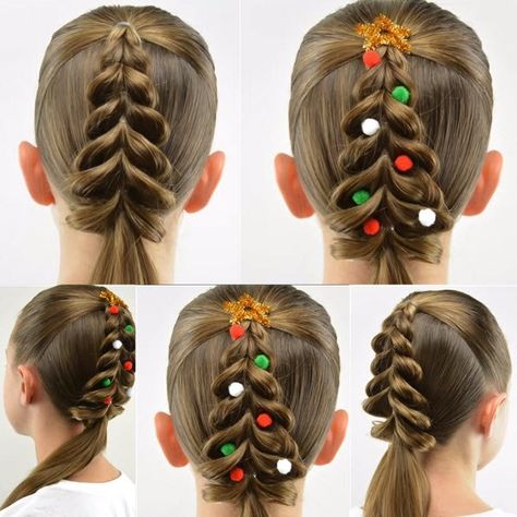 best hairstyle for girls christmas ideas #cute #Christmas #hairstyles #littlegirls #princess Funky Braids, Hairstyles Tiktok, Tree Braids, Pull Through Braid, Wacky Hair, Christmas Hairstyles, Peinados Fáciles Para Cabello Corto, Braids For Kids, Holiday Hairstyles