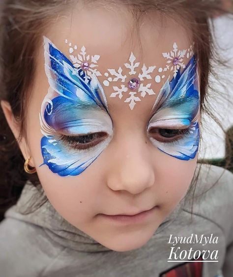 Snow Face Paint, Winter Face Painting, Winter Face Paint, Frozen Face Painting, Frozen Face Paint, Face Paint Party, Butterfly Face Paint, Christmas Face Painting, Frozen Face