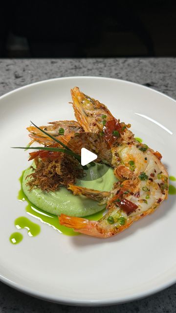 King Prawn Starter, Giant Prawn Recipes, Shrimp Plating, Fancy Seafood Dishes, Shrimp Starter, Lemon Confit, King Prawn Recipes, Prawns Appetizers, Fine Dining Starters