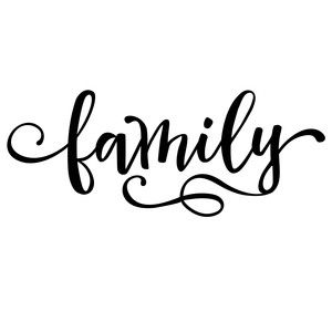 Silhouette Design Store - Family & Friends Family In Calligraphy, Family Calligraphy, Family Lettering, Family Word Art, Silhouette Printables, Family Words, Family Word, 3d Templates, Family Font