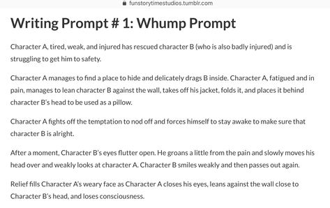 Whumpee Prompts Comfort, Whump Scenarios, Sick Prompts, Whump Prompts Comfort, Fanfic Tropes, Hurt Comfort Prompts, Whump Tropes, Whump Prompts, Writing Madness