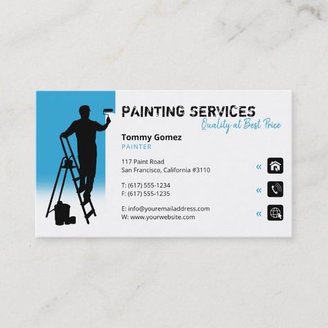 #business card stand #business card texture #business card with picture #business card with instagram #pinterest cake ideas #pinterest fonts #pinterest funny memes #pinterest garden ideas #pinterest gift ideas #pinterest guys Painter Business Card, Handyman Business, Painting Business, Shop Painting, Examples Of Business Cards, Wood Business Cards, Painting Logo, Ad Ideas, Buisness Cards