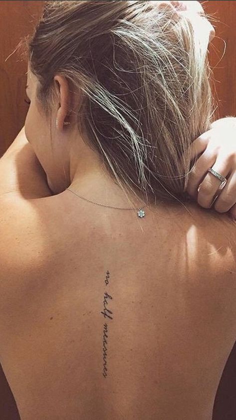 60+ Charming Tattoo Inspiration. | soopush.com | page 9 of 62 Font Tato, Spinal Tattoo, Geometric Tattoos, Inspiration Tattoos, Cat Tattoos, Spine Tattoos For Women, Tiny Tattoo, Tattoo Script, Spine Tattoos