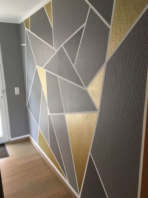 Diy Geometric Decor, Wall Paint Patterns, Illustration Architecture, House Wall Design, Diy Wall Painting, Room Wall Painting, Wall Texture Design, Bedroom Wall Designs, Bedroom Wall Paint