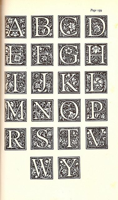 Initial Letters from the Westminster Press, London, c1925 - 2 by mikeyashworth, via Flickr Heavy Metal Font, Black Metal Font, Book Lettering, Old English Alphabet, Printed Letters, Block Font, Alfabet Letters, Typography Alphabet, Calligraphy Alphabet