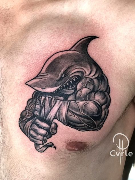 Boxing Gloves Tattoo, Shark Tattoo Ideas, Boxer Tattoo, Boxing Tattoos, Small Chest Tattoos, Small Shoulder Tattoos, Shark Tattoo, Mens Shoulder Tattoo, Tattoo Zeichnungen