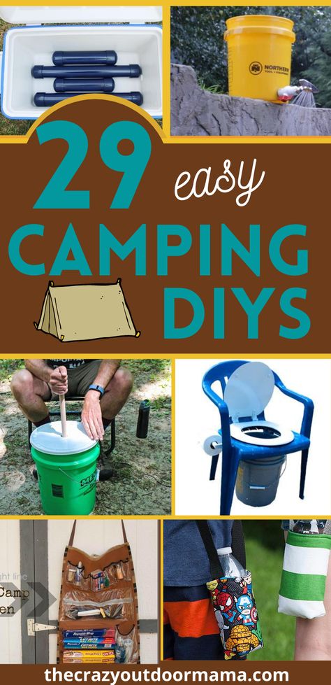 Camping Diy Projects, Easy Camping Hacks, Tent Camping Hacks, Camping Diy, Camping Hacks Diy, Camping Toilet, Camping Organization, Lake Food Ideas, Diy Toilet