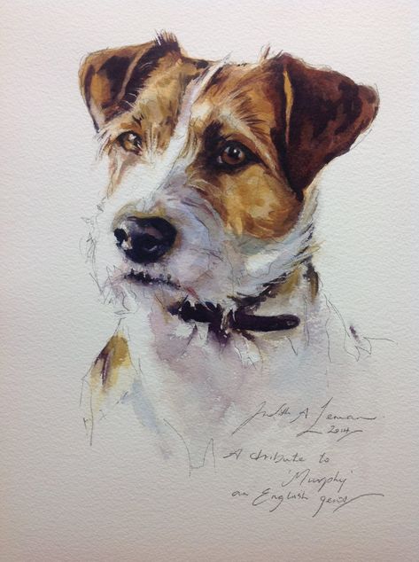 Jack Russell Sketch, Dog Watercolor Painting, Portraits Pop Art, Watercolor Dog Portrait, 강아지 그림, Canine Art, Jack Russel, 수채화 그림, Watercolor Dog