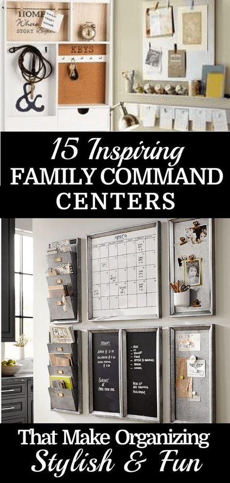 A family command center is a perfect way to organize a busy family! These DIY family command center ideas will help you organize and keep track of your mail, calendars, kid’s homework, backpacks, and school papers! Get your house and life organized for back to school now with these inspiring family command centers for your kitchen or office! #commandcenter #familyorganizationideas #familycommandcenter #commandcenterideas #organizationideas School Office Organization, Small Home Office Desk, Family Command Centers, Kitchen Organization Wall, Office Wall Organization, Command Center Kitchen, Command Centers, Family Command Center, Tips For Organizing